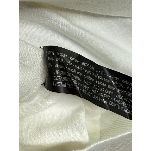 Zara Soft Sleeveless Crew Neck Ribbed Hem Stretch Tank Top Small White #3322 - Picture 10 of 15